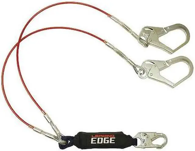 Main image of FALLTECH G8354LEY3 Shock Absorbing Lanyard, 6 ft., 310 lb. Weight Capacity, Red