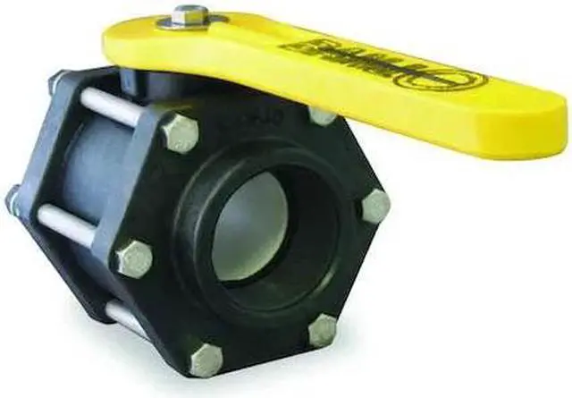Alt view image 3 of 3 - BANJO V200FP 2" FNPT Polypropylene Ball Valve Inline, Port: Full