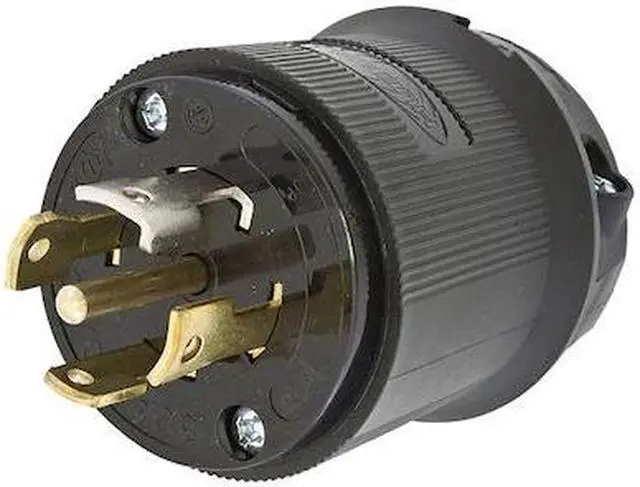 Alt view image 2 of 2 - HUBBELL WIRING DEVICE-KELLEMS HBL2811BK Locking Plug, L21-30P, 30 A, 120/208V