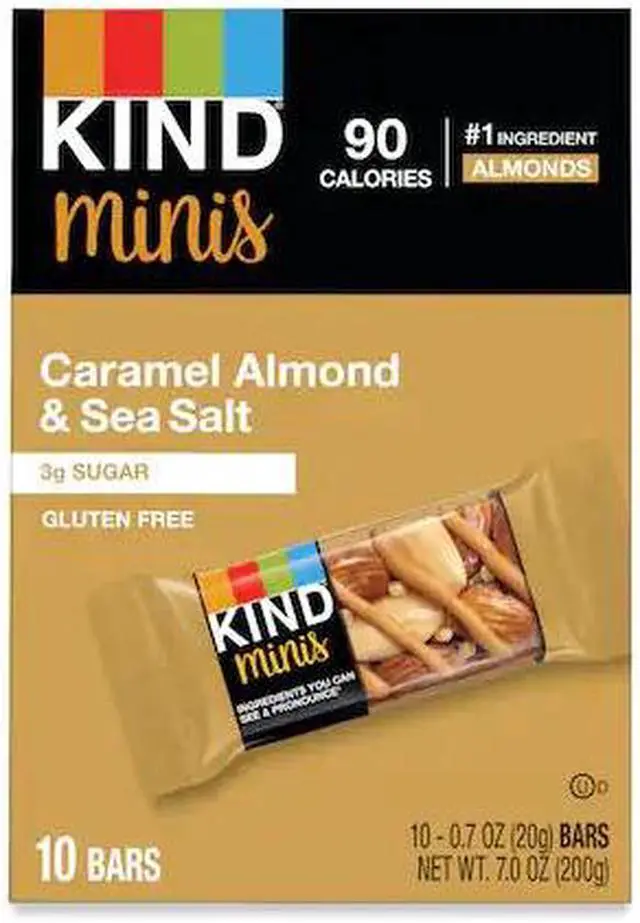 Alt view image 5 of 13 - Minis, Caramel Almond Nuts/Sea Salt, 0.7 oz, 10/Pack 27960
