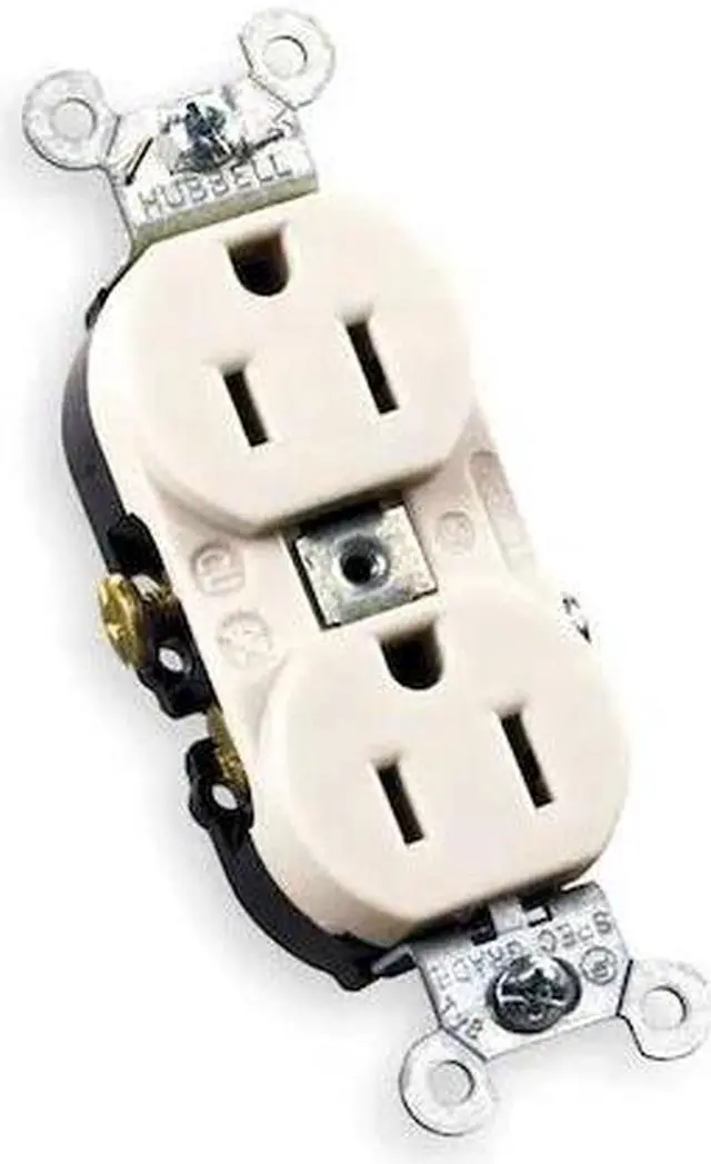 Alt view image 4 of 5 - Hubbell Wiring Device-Kellems Receptacle,Duplex,15A,5-15R,125V,White  CR15WHI