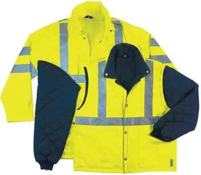 Main image of GLOWEAR BY ERGODYNE 8385 Small Insulated Hooded Jacket, Lime/Black