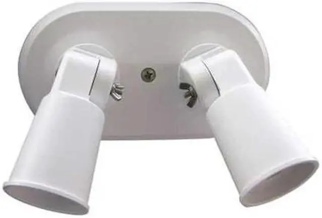 Alt view image 2 of 2 - W F HARRIS LIGHTING 201-W Lampholder, Double, Wht, PAR38, 2-150W