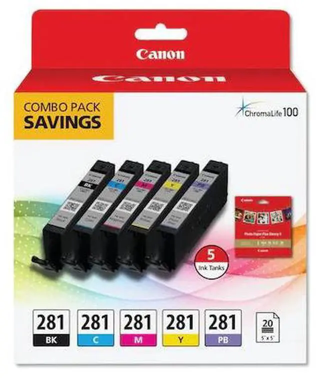 Alt view image 7 of 10 - Canon CLI-281 Ink Cartridge/Paper Kit Combo Pack Ink Cartridge/Paper Kit