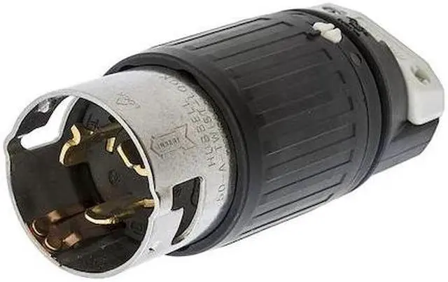 Alt view image 3 of 3 - HUBBELL WIRING DEVICE-KELLEMS CS6365C 50A Twist-Lock Plug 3P 4W 125/250VAC BK/WT