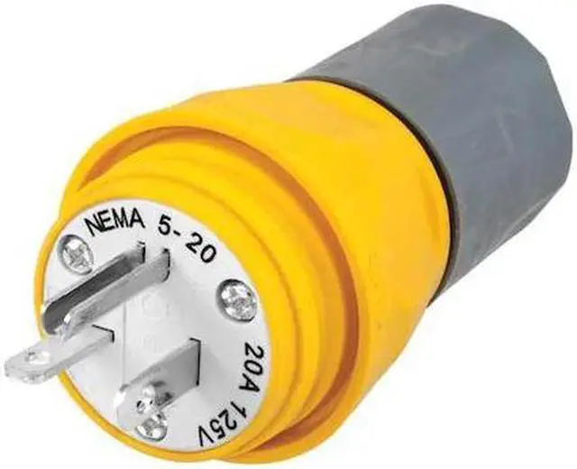 Alt view image 2 of 2 - HUBBELL WIRING DEVICE-KELLEMS HBL14W33A Watertight Straight Blade Plug, 5-20P,