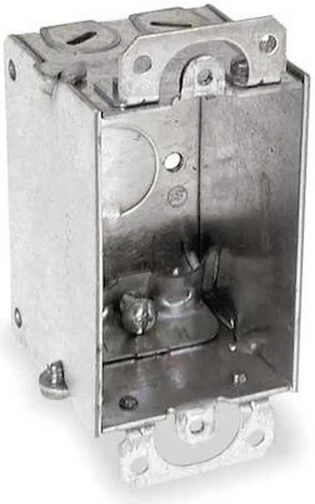Alt view image 2 of 4 - RACO 445 Electrical Box, 10.3 cu in, Switch Box Type, 1 Gang, Galvanized Zinc,