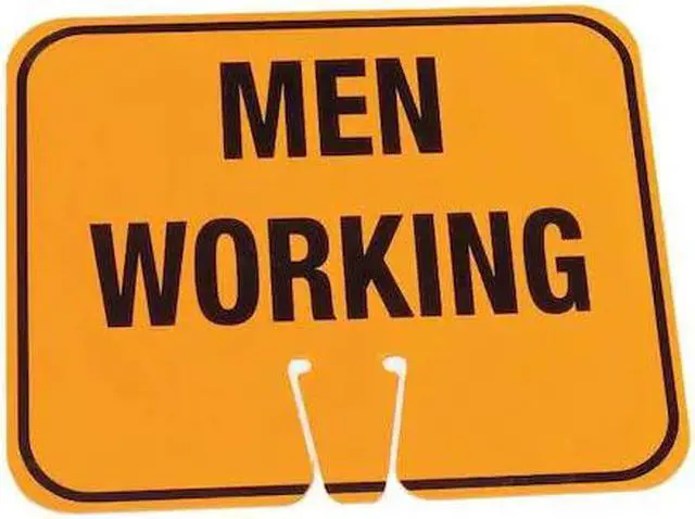 Main image of ZORO SELECT 03-550-MW Traffic Cone Sign,Org/Black,Men Working