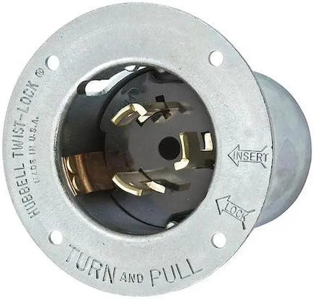Alt view image 3 of 3 - Hubbell Wiring Device-Kellems Flanged Locking Inlet,Industrial,50  CS8375