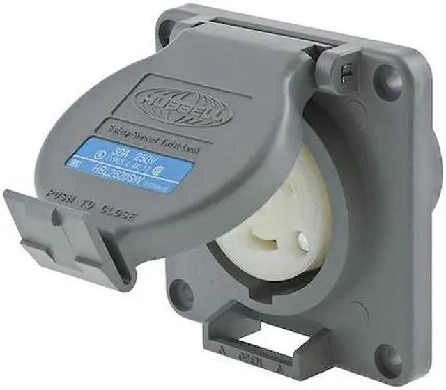 Alt view image 3 of 7 - HUBBELL WIRING DEVICE-KELLEMS HBL2620SW 30A Watertight Twist-Lock Receptacle 2P