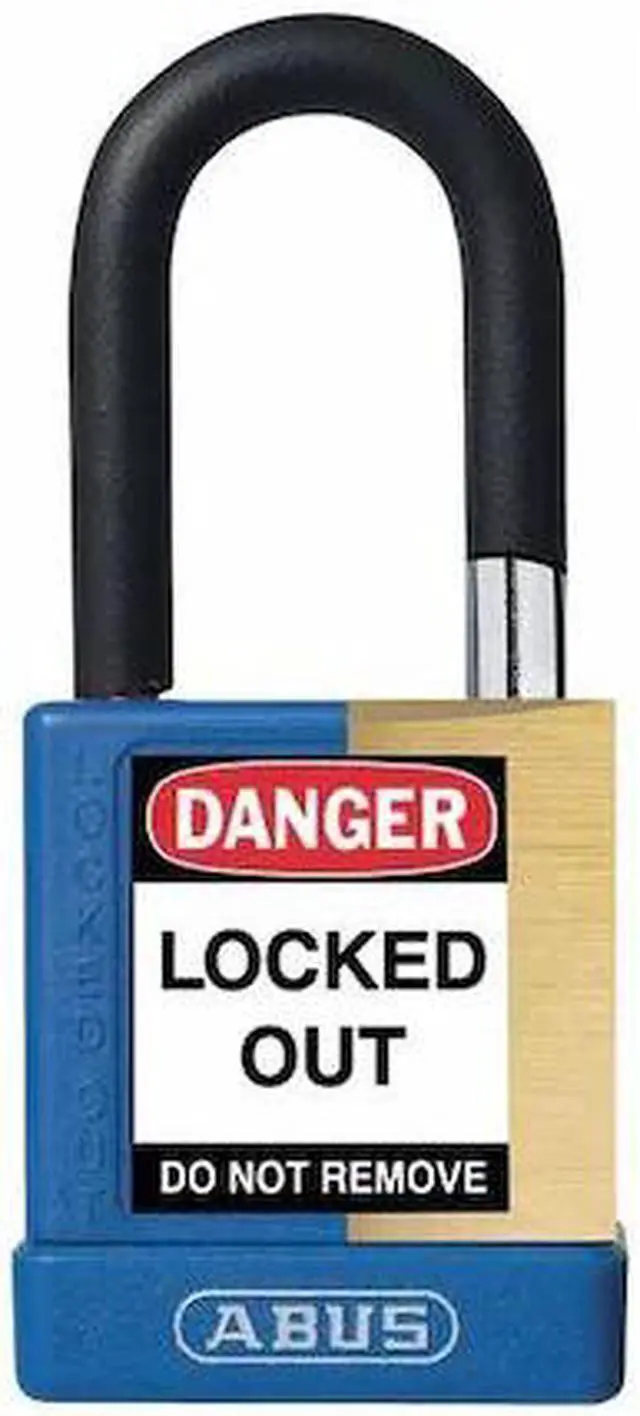 Alt view image 2 of 2 - Abus Alike-Keyed Padlock, Open Shackle Type, 1-1/2" Shackle Height, Blue  20043