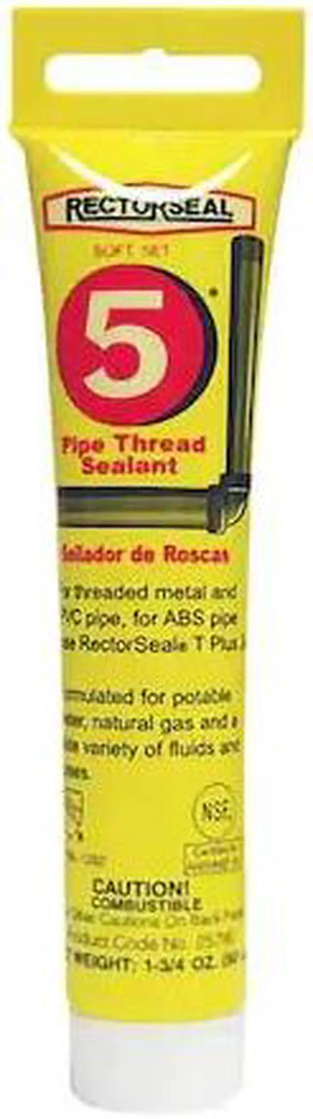 Alt view image 2 of 2 - Rectorseal 1.75 oz. Tube Pipe Thread Sealant with 2600 psi, Yellow 25790