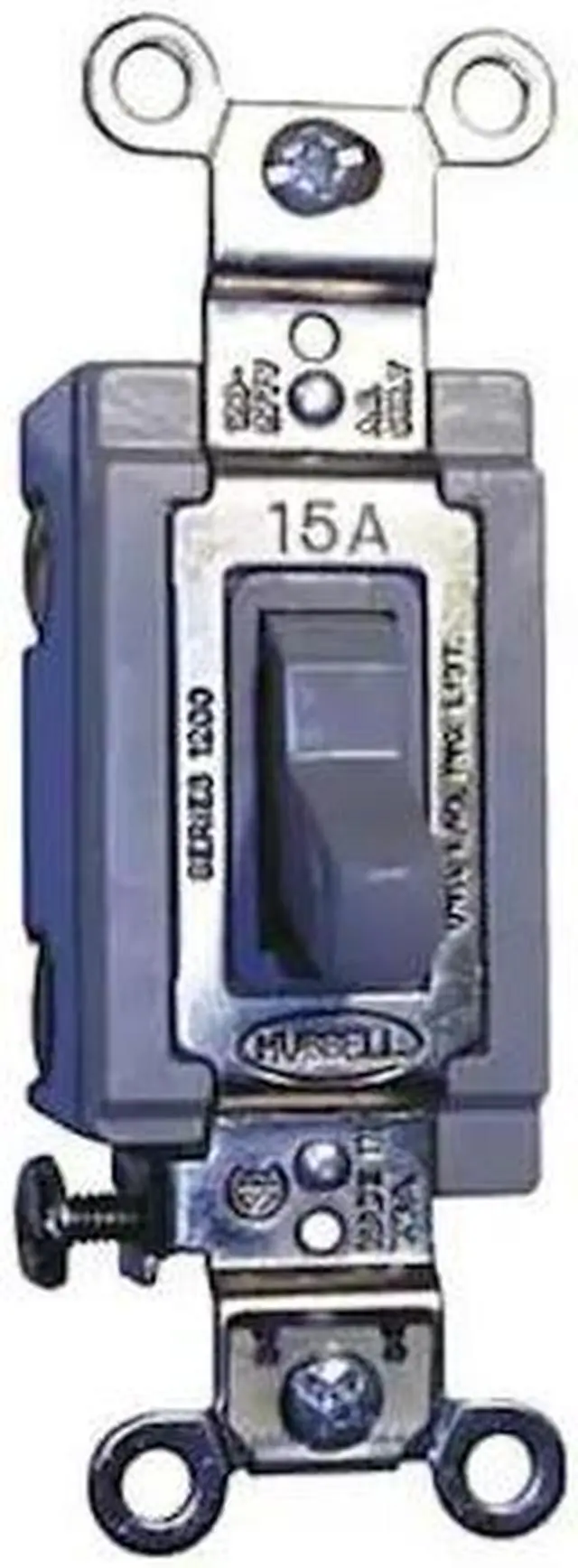 Alt view image 3 of 3 - HUBBELL WIRING DEVICE-KELLEMS HBL1203GY Wall Swtch,3-Way,120/277V,15A,Gray,Toggl