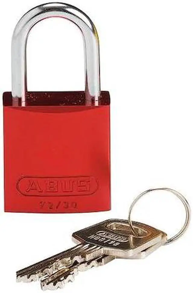 Alt view image 2 of 2 - BRADY 133270 Lockout Padlock,KD,Red,1-7/16"H