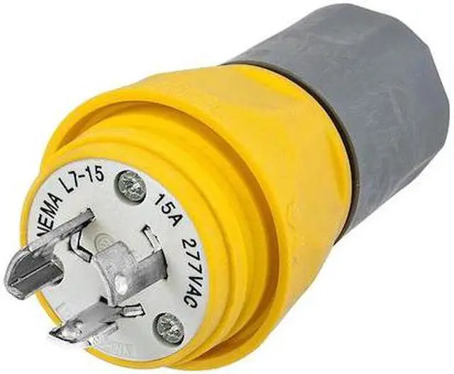 Alt view image 2 of 2 - HUBBELL WIRING DEVICE-KELLEMS HBL24W49 Watertight Locking Plug, L6-15P, 15 A,