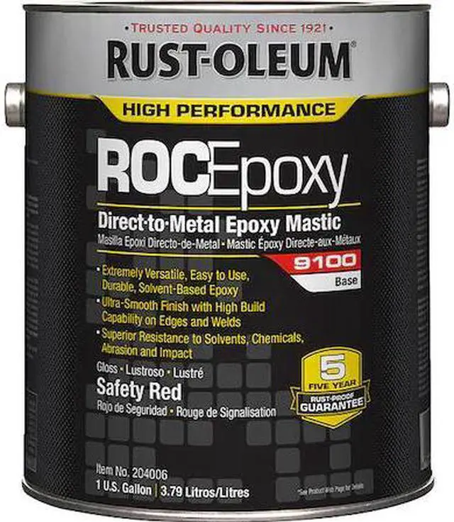 Alt view image 2 of 2 - Safety Red Paint, Gloss Finish, 125 to 225 sq. ft./gal. Coverage, Size: 1 gal.