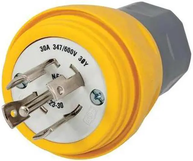 Alt view image 2 of 2 - HUBBELL WIRING DEVICE-KELLEMS HBL28W83 Watertight Locking Plug, L23-30P, 30 A,