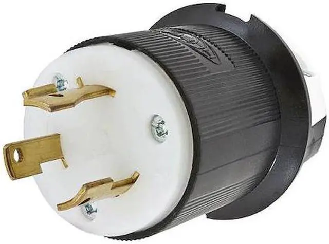 Alt view image 2 of 2 - HUBBELL HBL2641 30A Twist-Lock Plug 2P 3W 480VAC L8-30P BK/WT