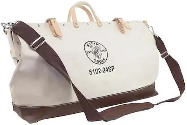 Main image of KLEIN TOOLS 5102-24SP Tool Bag, Brown, Canvas, 17 Pockets
