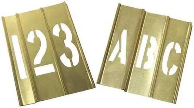 Main image of ZORO SELECT 20Y522 Stencil Kit 46 Piece 4 in Brass