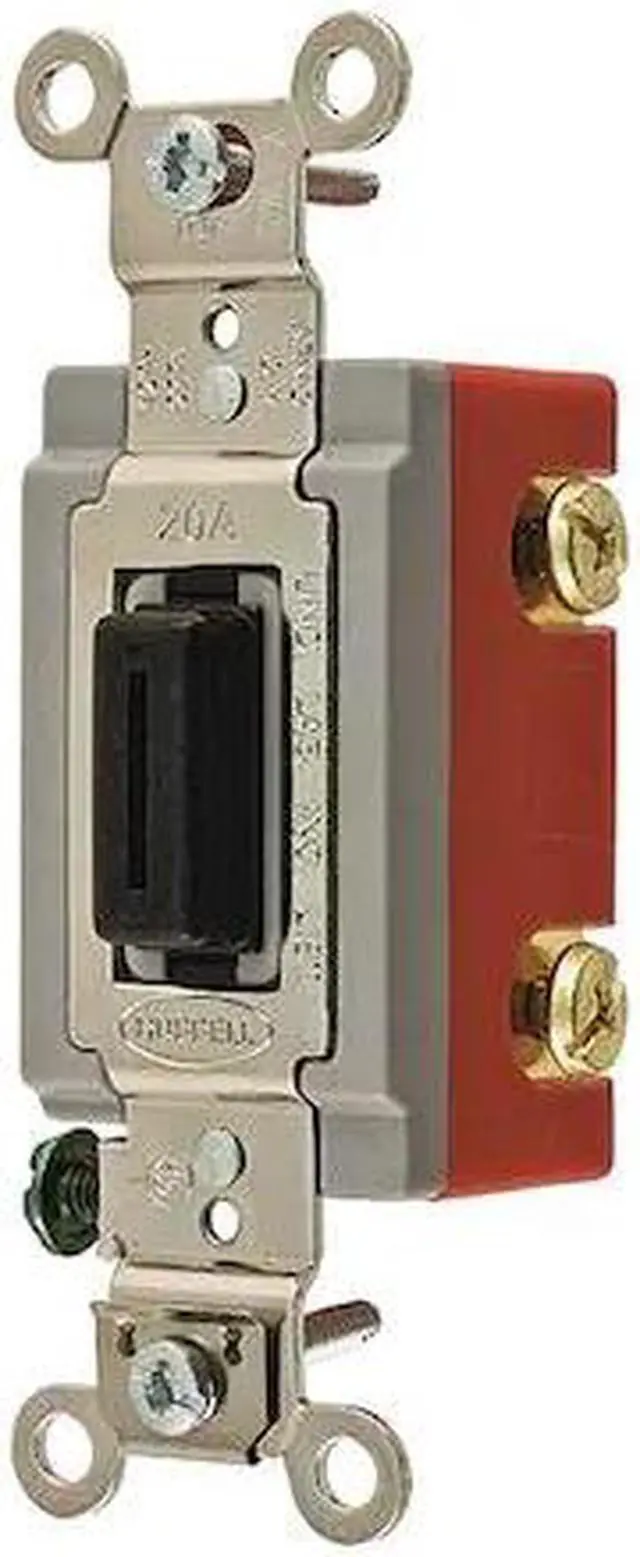 Alt view image 2 of 3 - HUBBELL WIRING DEVICE-KELLEMS HBL1222L Wall Swtch,2-Pole,120/277V,20A,Brn,Toggl