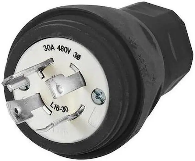 Alt view image 2 of 2 - HUBBELL WIRING DEVICE-KELLEMS HBL28W76BK Watertight Locking Plug, L16-30P, 30