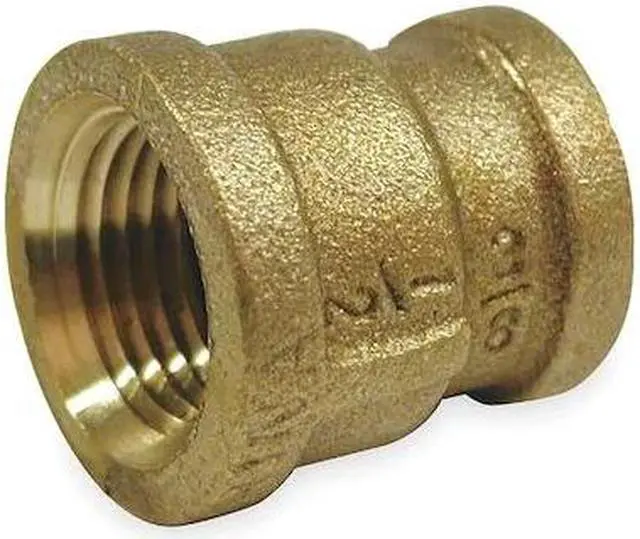 Main image of ZORO SELECT 1VGD2 1/2" x 3/8" FNPT Red Brass Reducing Coupling