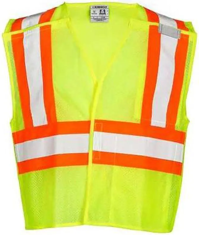 Alt view image 2 of 2 - ML KISHIGO 1174-3X 3XL Class 2 Fleece Breakaway High Visibility Vest, Lime