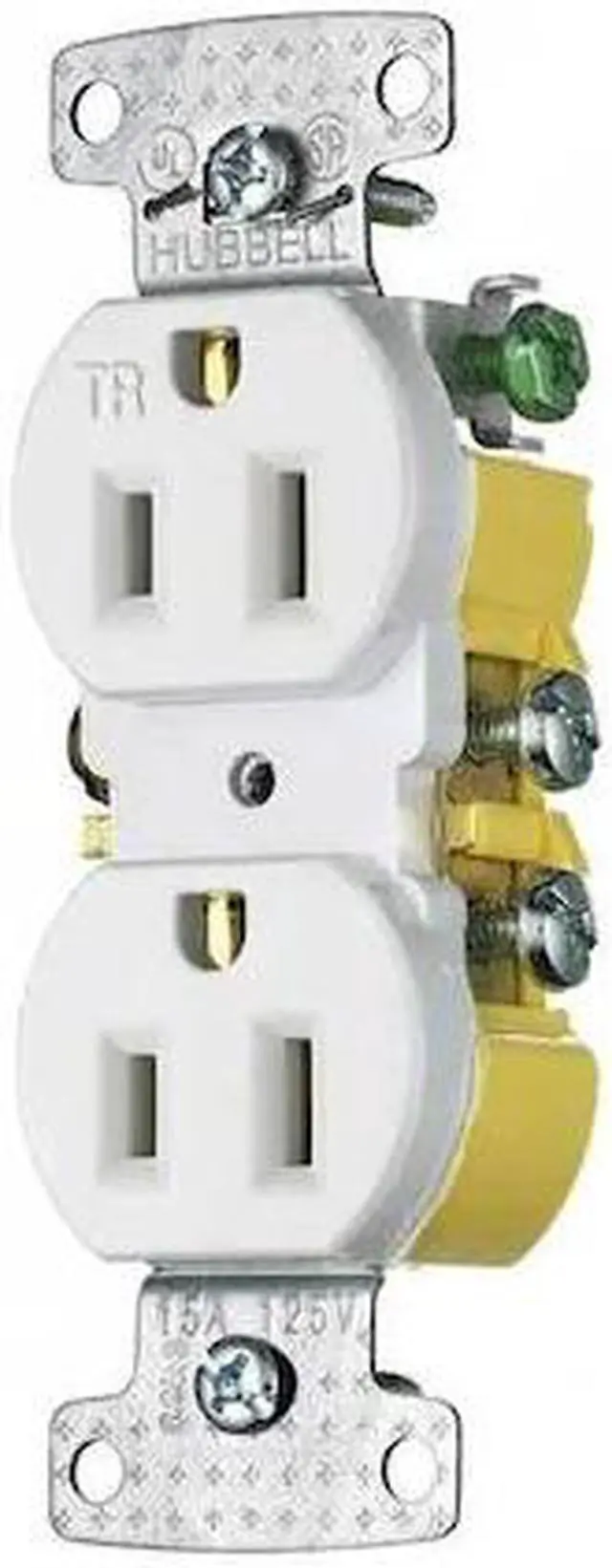 Alt view image 4 of 8 - Receptacle 15A Tamper Proof White HUBBELL ELECTRICAL PRODUCTS RR15SWTR