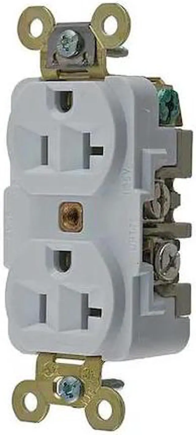 Alt view image 2 of 4 - HUBBELL WIRING DEVICE-KELLEMS HBL5362W Duplex Straight Blade Receptacle, 5-20R,