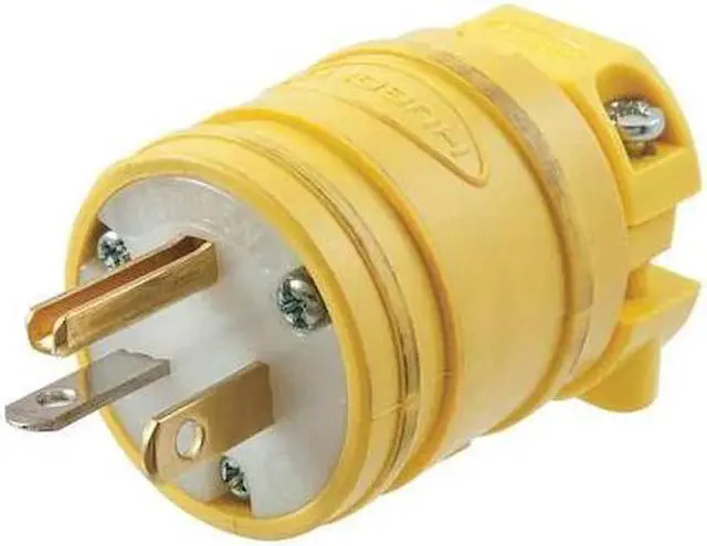 Alt view image 3 of 3 - HUBBELL WIRING DEVICE-KELLEMS HBL1433 3 Wire Flip Seal Straight Blade Plug