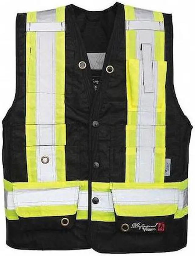 Alt view image 2 of 2 - VIKING 3995FR-L Viking FR 300D Surveyor Vest Blk