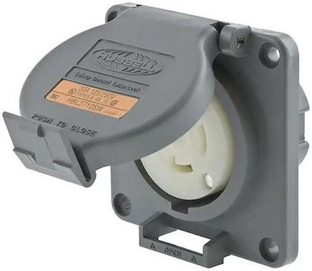 Alt view image 2 of 5 - HUBBELL WIRING DEVICE-KELLEMS HBL2710SW Watertight Flanged Locking Receptacle,