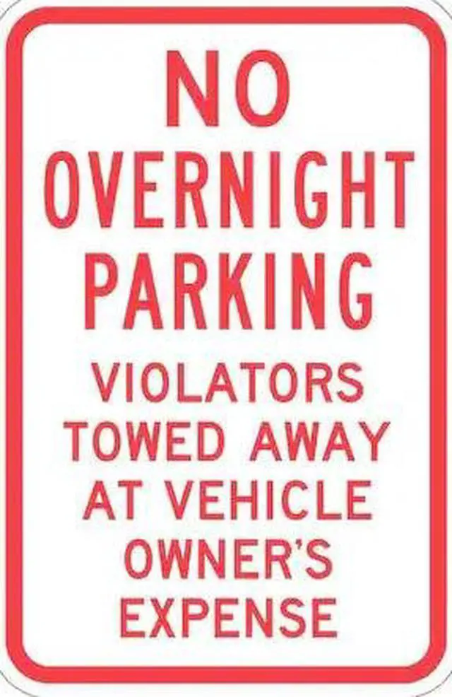 Alt view image 2 of 2 - LYLE T1-1055-HI_12x18 No Overnight Parking Sign,18" x 12, T1-1055-HI_12x18