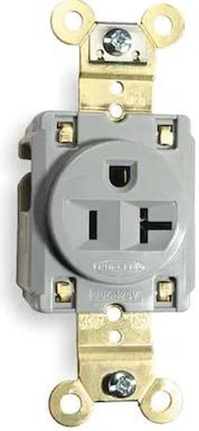 Alt view image 2 of 2 - HUBBELL WIRING DEVICE-KELLEMS HBL5361GRY Straight Blade Receptacle, 5-20R, 20