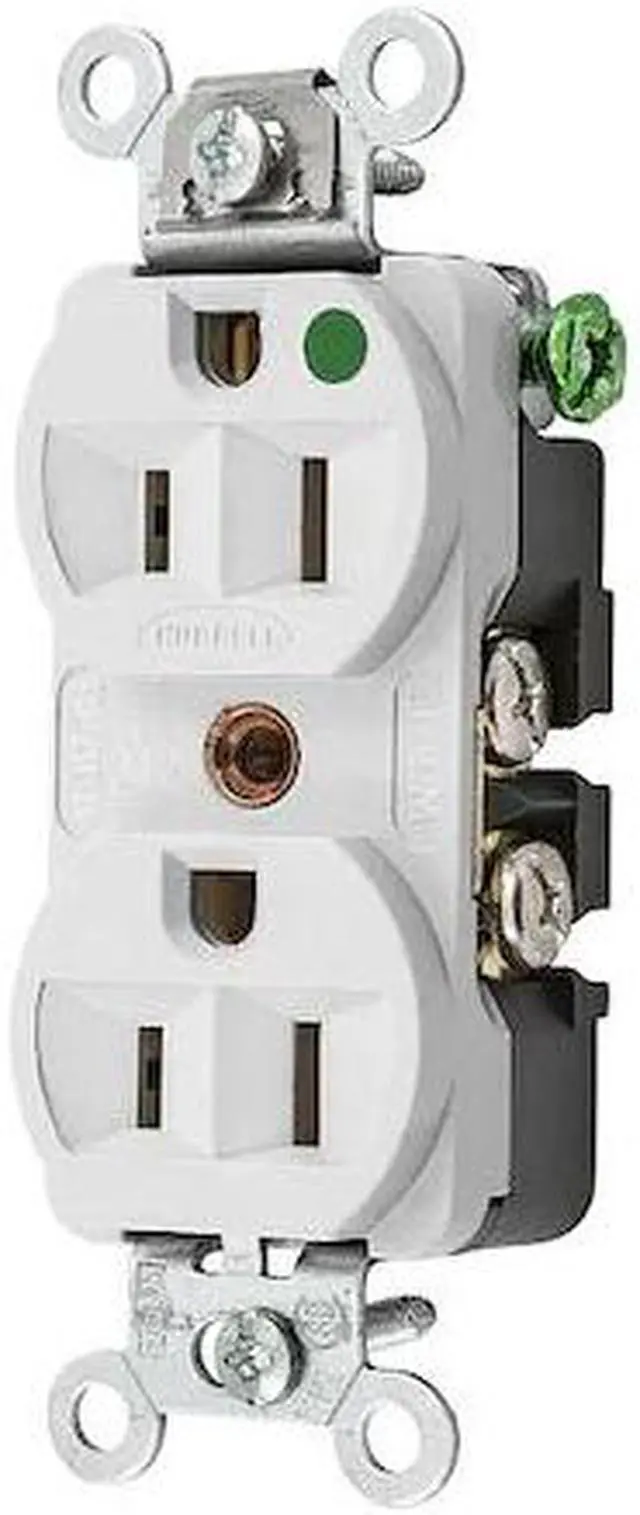 Alt view image 2 of 3 - HUBBELL WIRING DEVICE-KELLEMS HBL8200HW Duplex Straight Blade Receptacle,