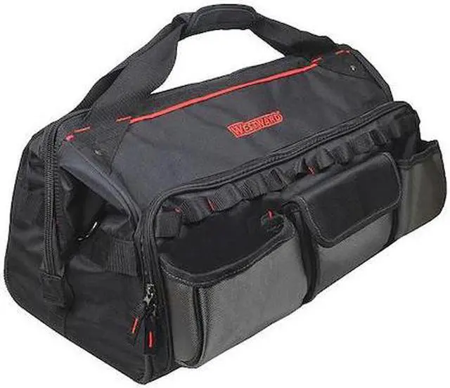 Main image of WESTWARD 32PJ40 Tool Bag, Black, Polyester, 11 Pockets