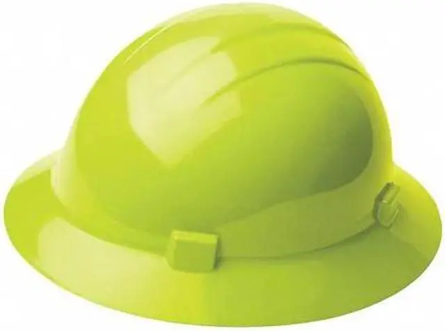 Alt view image 2 of 2 - ERB SAFETY 19220 Hard Hat,Full Brim,Lime, 4-pt.Ratchet