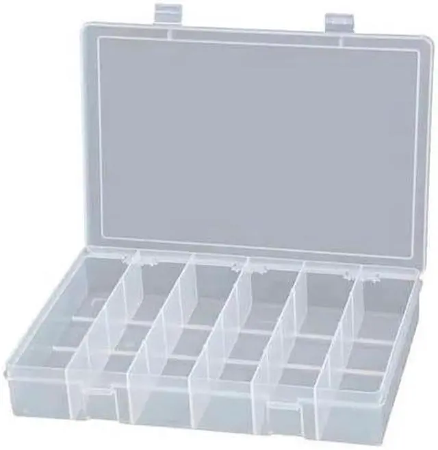 Main image of DURHAM MFG LP6-CLEAR Compartment Box with 6 compartments, Plastic, 2 5/16 in H