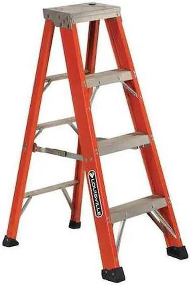 Alt view image 2 of 3 - 4' Fiberglass 375 lb. Stepladder, Type IAA LOUISVILLE FS1304HD