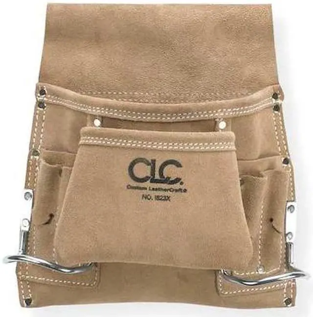 Alt view image 3 of 5 - Nail and Tool Pouch w/ 2 Hammer Loops, Leather CLC I823X