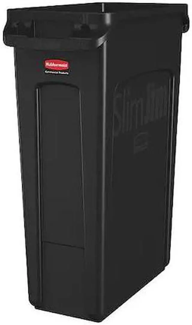 Alt view image 3 of 9 - RUBBERMAID FG354060BLA 23 gal. Plastic Rectangular Trash Can, Black