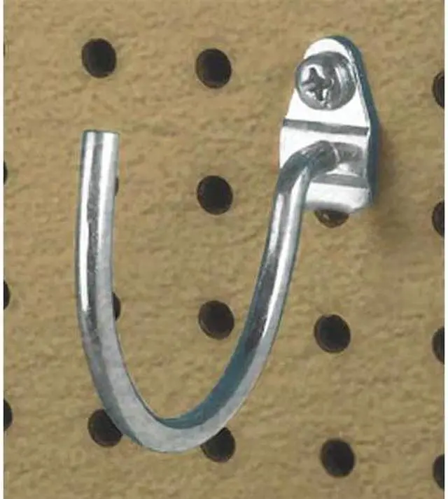 Main image of Triton Products 75200 2.25 In. Curved 2 In. I.D. Zinc Plated Steel Pegboard Hook for DuraBoard, 10 Pack