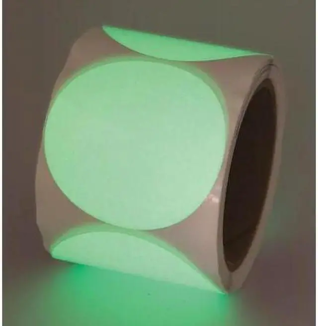 Main image of INCOM GTCL30 Circle Glow-in-the-Dark Tape Vinyl White, 3" W x 16 mil Thick