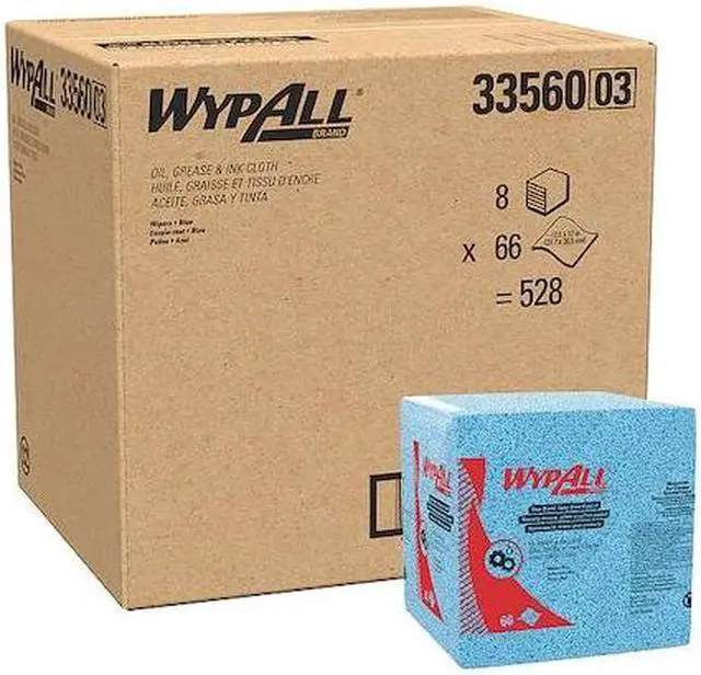 Alt view image 14 of 20 - Kimberly-Clark - 33560 - KIMTEX Wipers, 1/4-Fold, 12 1/2 x 13, Blue, 66/Box, 8 Boxes/Carton