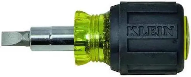 Main image of KLEIN TOOLS 32561 Multi-Bit Screwdriver / Nut Driver, 6-in-1, Stubby, Ph, Sl
