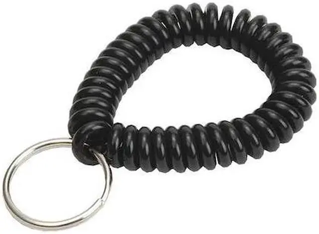 Main image of LUCKY LINE 41020 Wrist Coil Key Ring, Black, Single Color, 10 PK