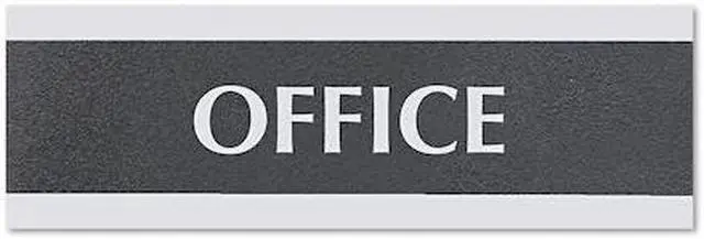 Alt view image 2 of 6 - Century Series Office Sign OFFICE 9 x 3 Black/Silver 4762