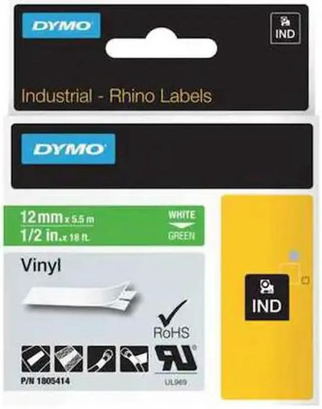 Alt view image 12 of 16 - DYMO IND Vinyl Labels 1/2"