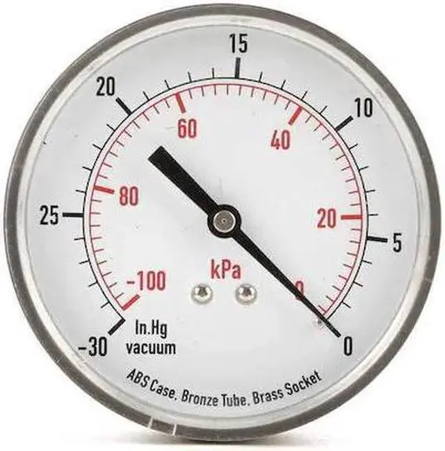 Main image of ZORO SELECT 4FMF8 Vacuum Gauge,Test,3-1/2 In